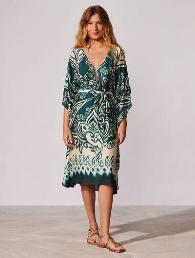 Antibes Silk Kaftan Dress