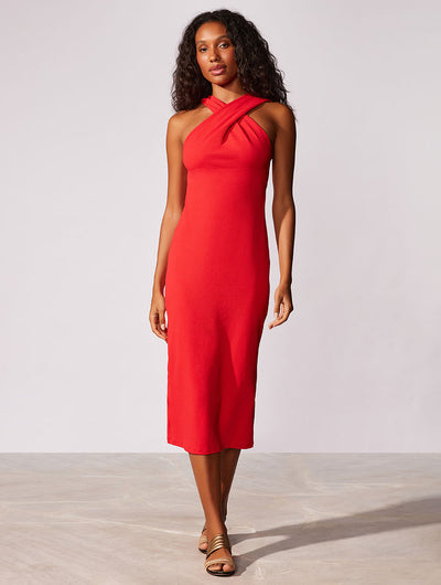 Capri Cross Front Midi Dress
