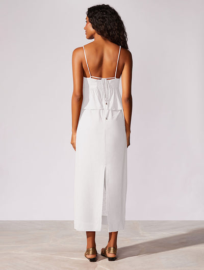 Capri Corset Linen Midi Dress