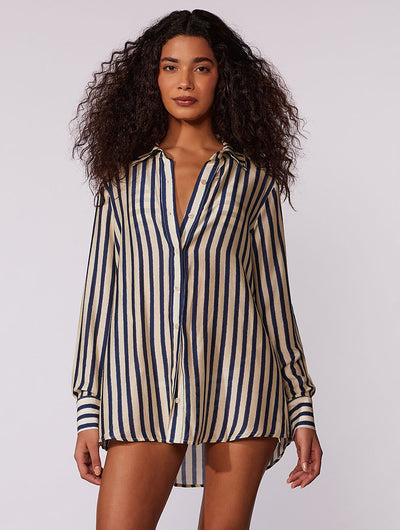 Navy Silk Shirt