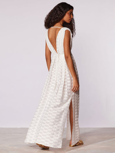 Salis Textured Plunge Maxi Dress
