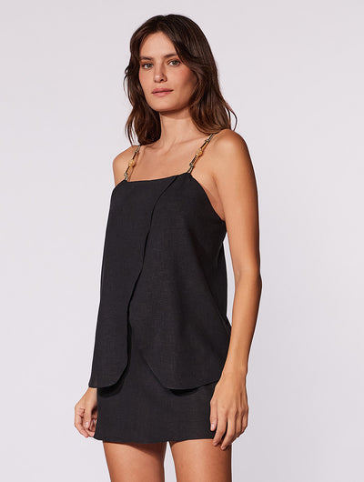Hermosa Beaded Mini Linen Dress