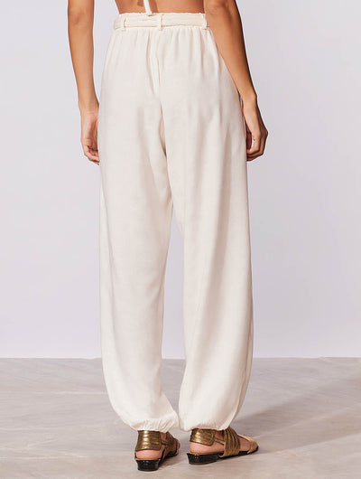 Salis Textured Belted Pants
