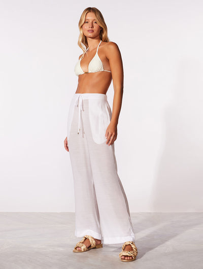 Shantung Wide Leg Pants