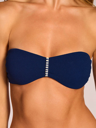 Navy Hardware Bandeau Bikini