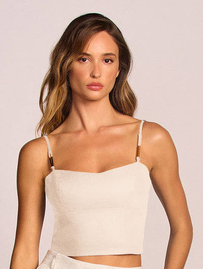 Salis Linen Corset Crop Top