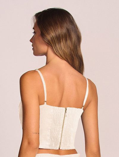 Salis Linen Corset Crop Top