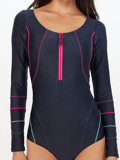 Water Power Long Sleeve One Piece Swimsuit