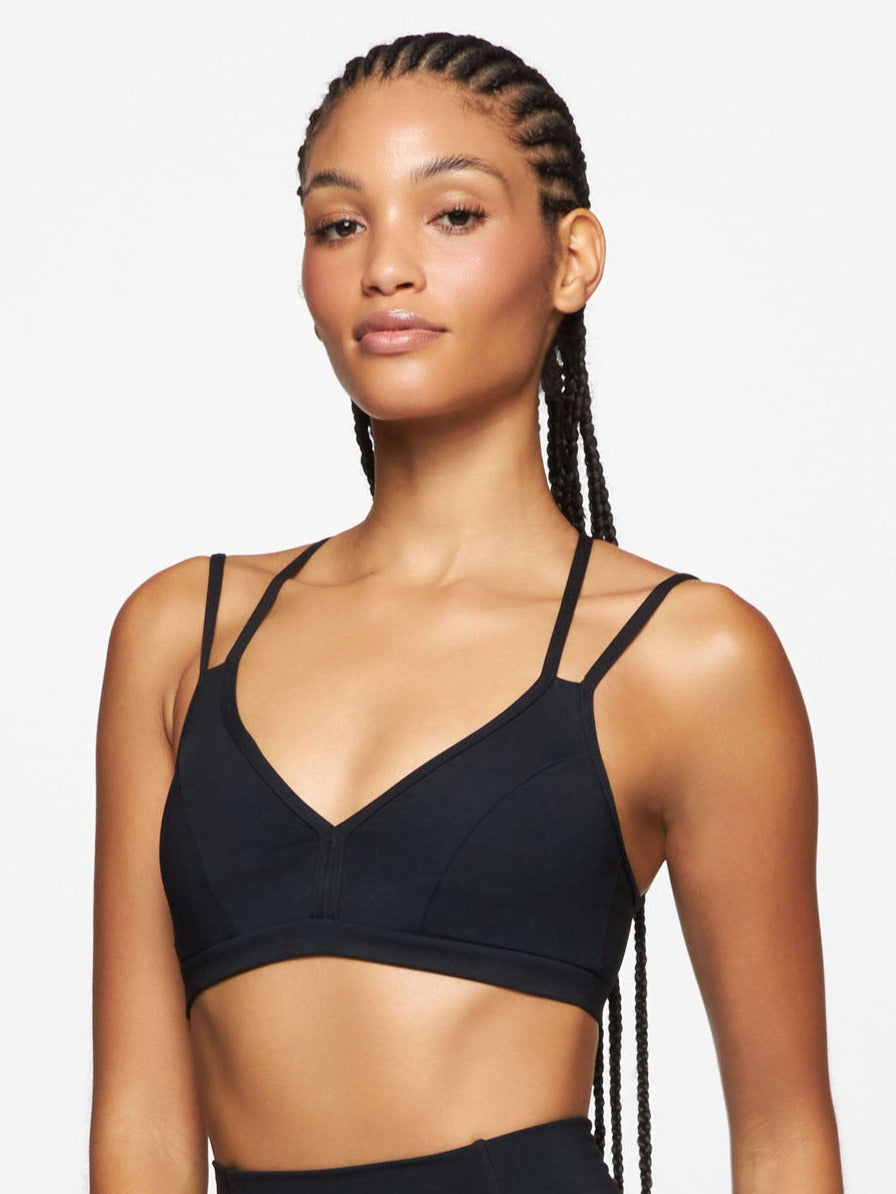 TRUE BLACK V Neck Bra Top