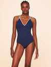 Drop V Neck One Piece Swimsuit