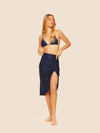 Cancun ruched draped coverup skirt