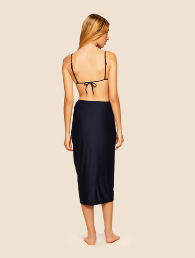 Cancun ruched draped coverup skirt