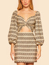 San Juan Puff Sleeve Cut Out Mini Dress