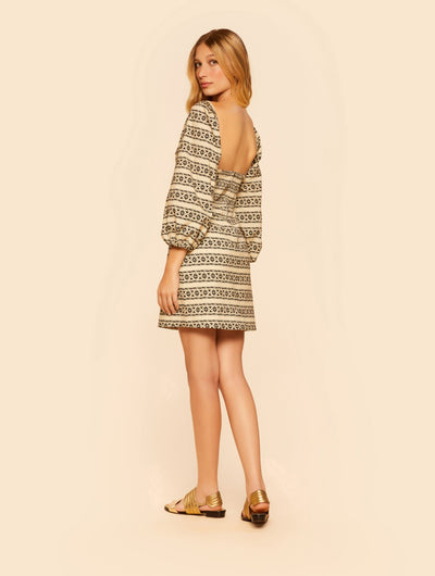 San Juan Puff Sleeve Cut Out Mini Dress