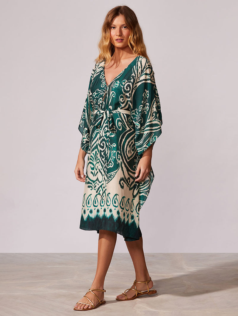 Antibes Silk Kaftan Dress