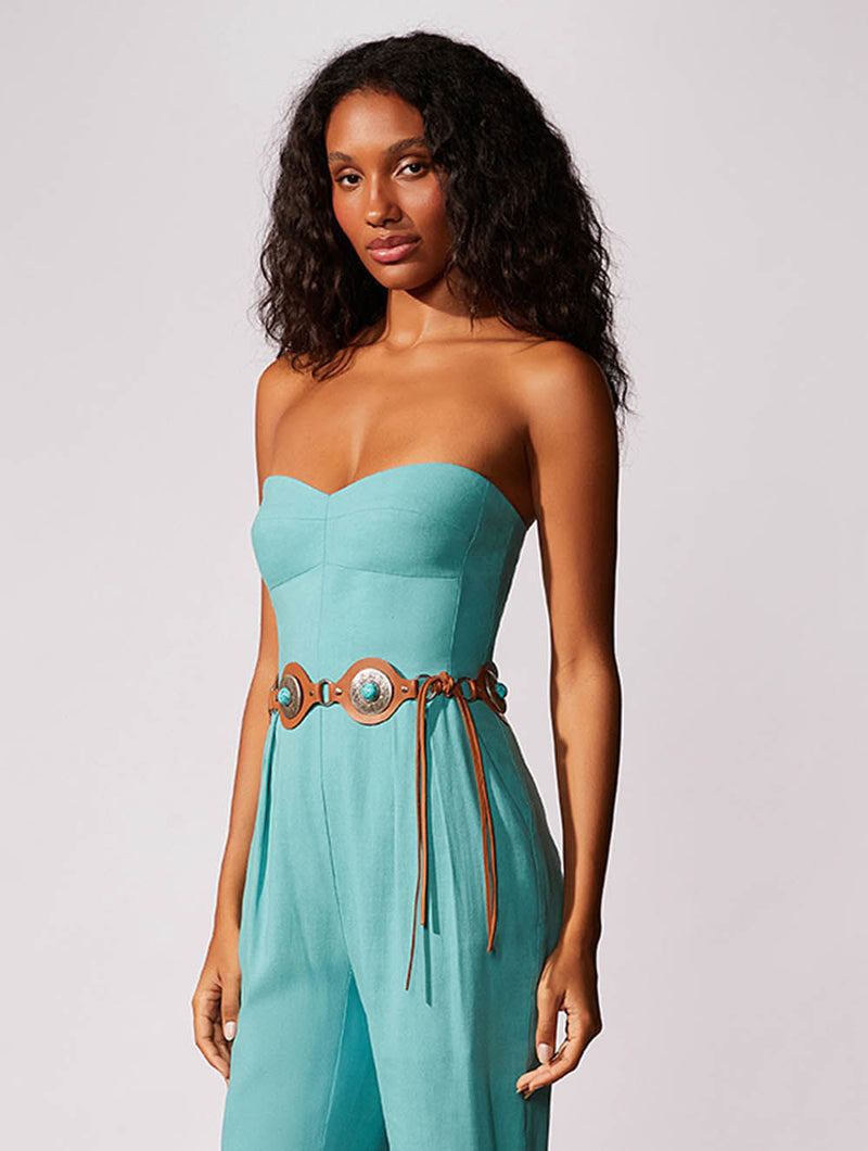 Leather Belt with Stone detail