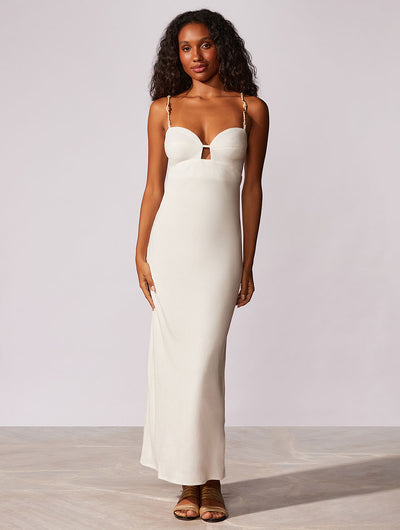 Menton Bustier Beaded long Dress