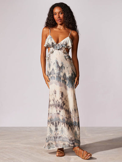 Riviera Silk Ruffle Dress