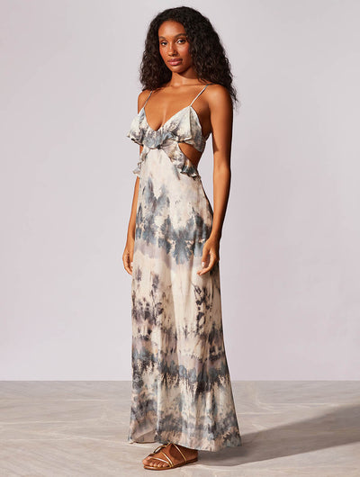 Riviera Silk Ruffle Dress