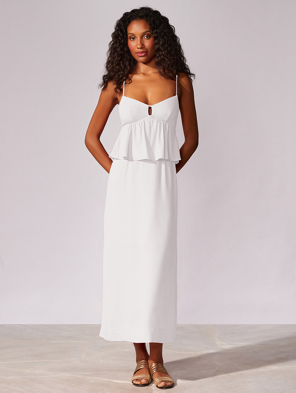 Capri Corset Linen Midi Dress