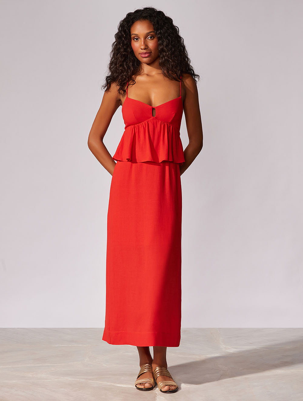 Capri Corset Linen Midi Dress