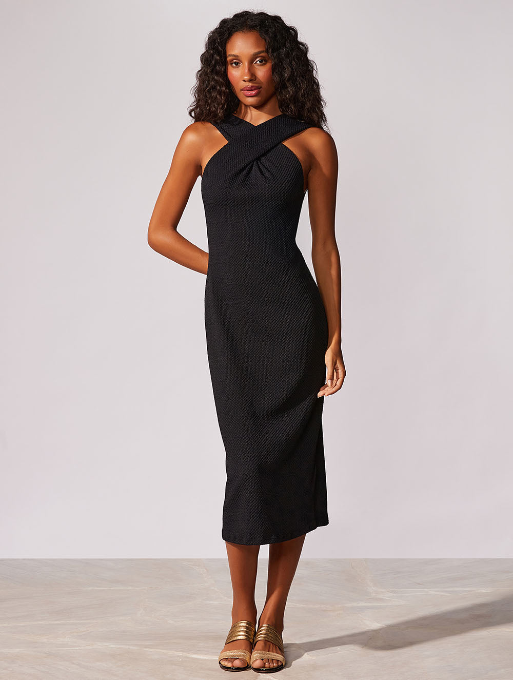 Menton Cross Front Midi Dress