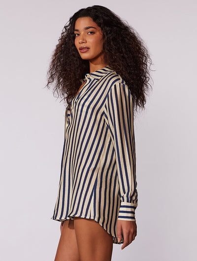 Navy Silk Shirt