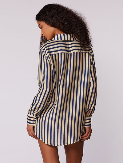Navy Silk Shirt