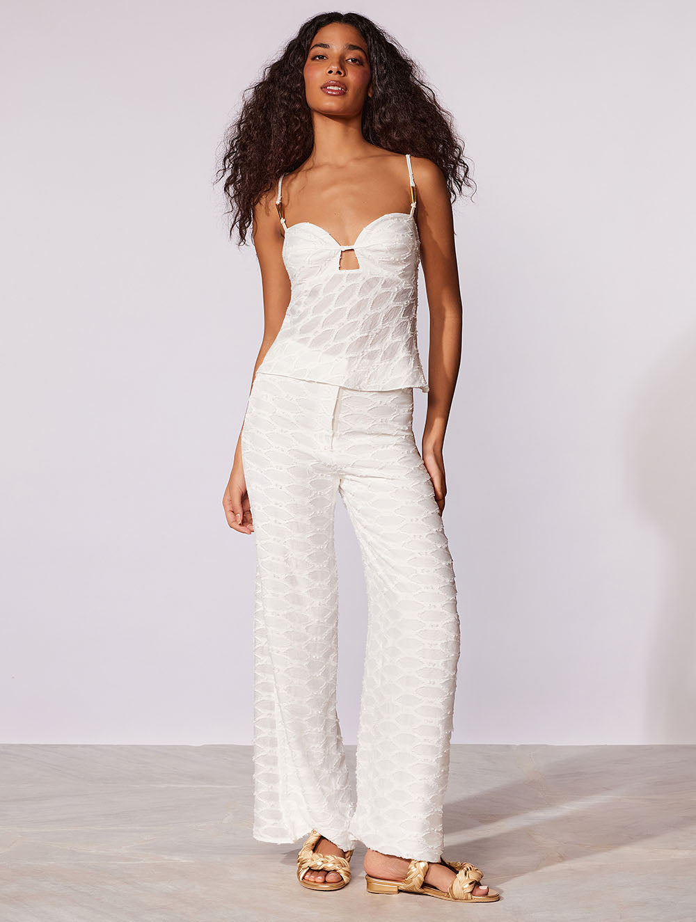 Salis Textured Wide Leg Pants
