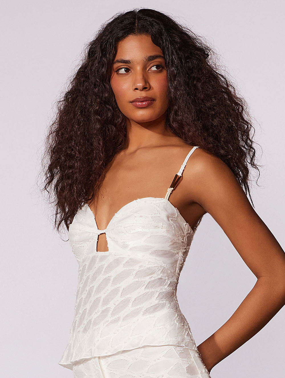 Salis Textured Bustier Top