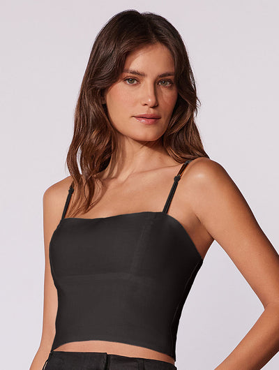 Salis Linen Corset Crop Top