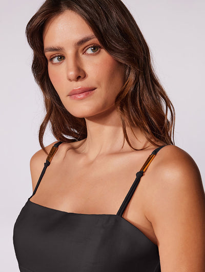 Salis Linen Corset Crop Top