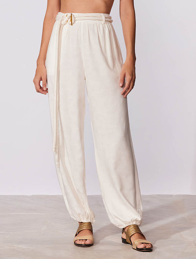 Salis Textured Belted Pants
