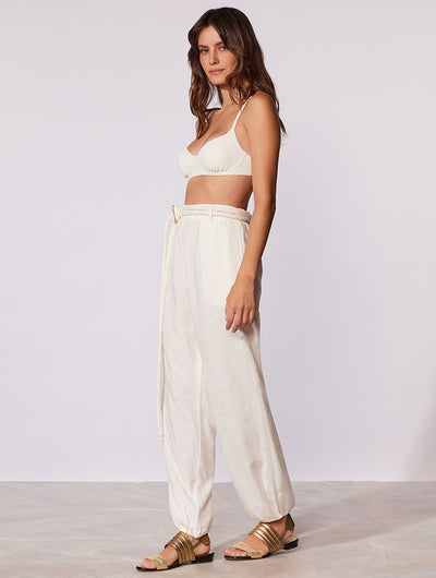 Salis Textured Belted Pants