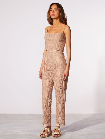 Oasis Guipure Straight Leg Pants