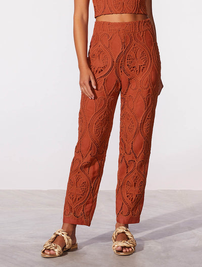 Amber Guipure straight leg pants