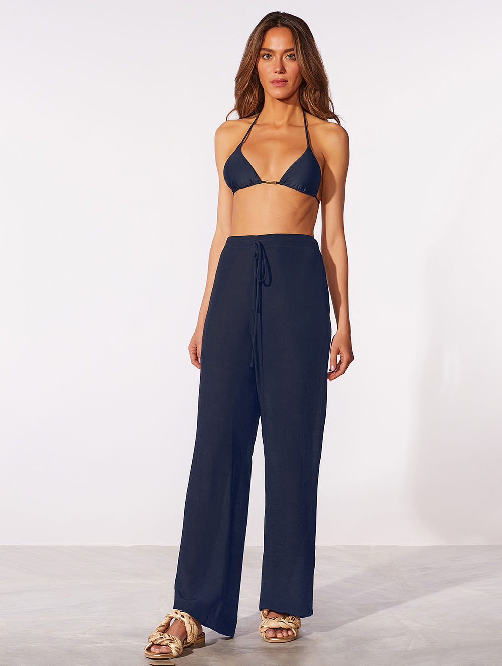Shantung Wide Leg Pants
