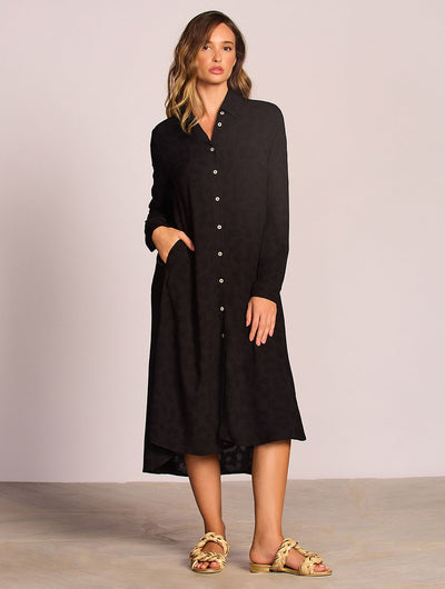 Salis Textured Maxi Shirt Dress