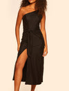 Cozumel One Shoulder Wrap Midi Dress