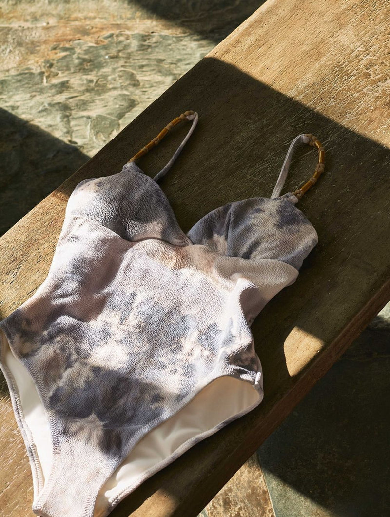 Riviera Beaded V Neck One Piece Swimsuit