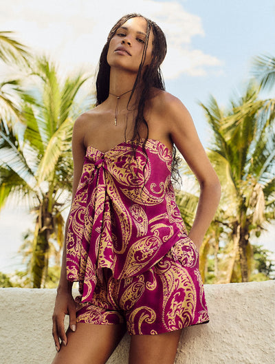 Provence Silk Strapless halter Top