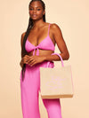 Jute Beach Bag Pastel Pink