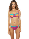 Tricolor Bandeau Underwired Bikini